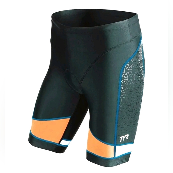 TYR Men's 9" Competitor Tri Shorts Triathalon RCMNXP6A w/ Pad $70 MSRP Black, XS - Picture 1 of 13